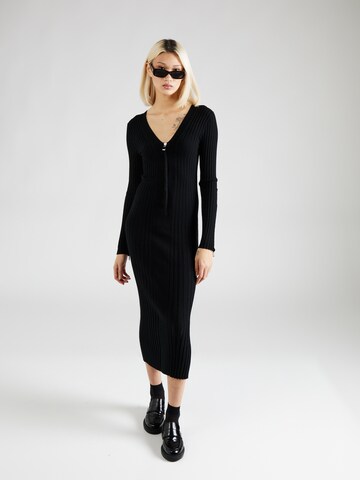 HUGO Knit dress 'Slevett' in Black