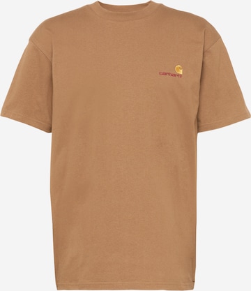 Carhartt WIP T-shirt 'American Script' i brun: framsida