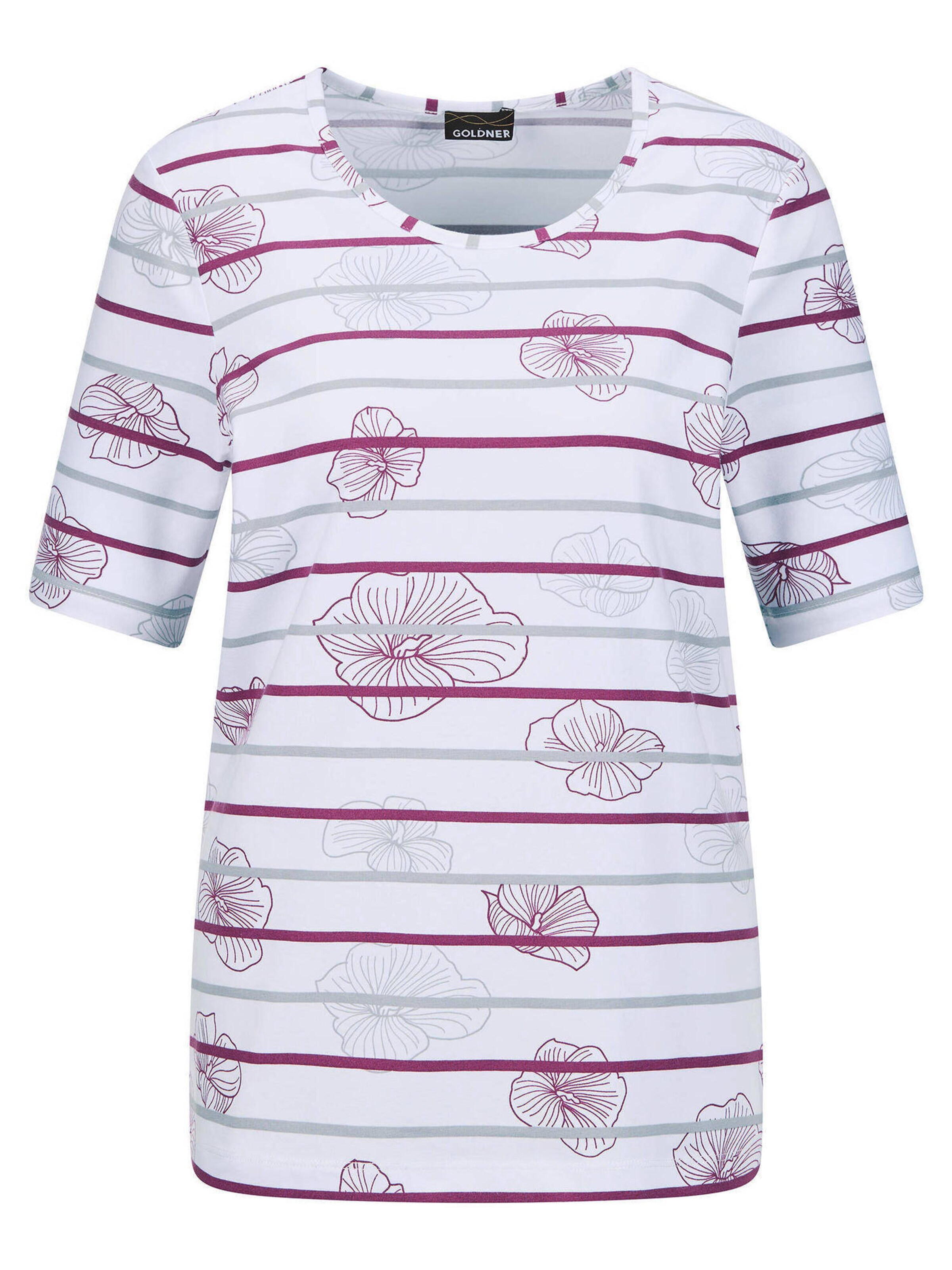 Goldner T-shirt en mélange de couleurs / blanc, Vue avec produit