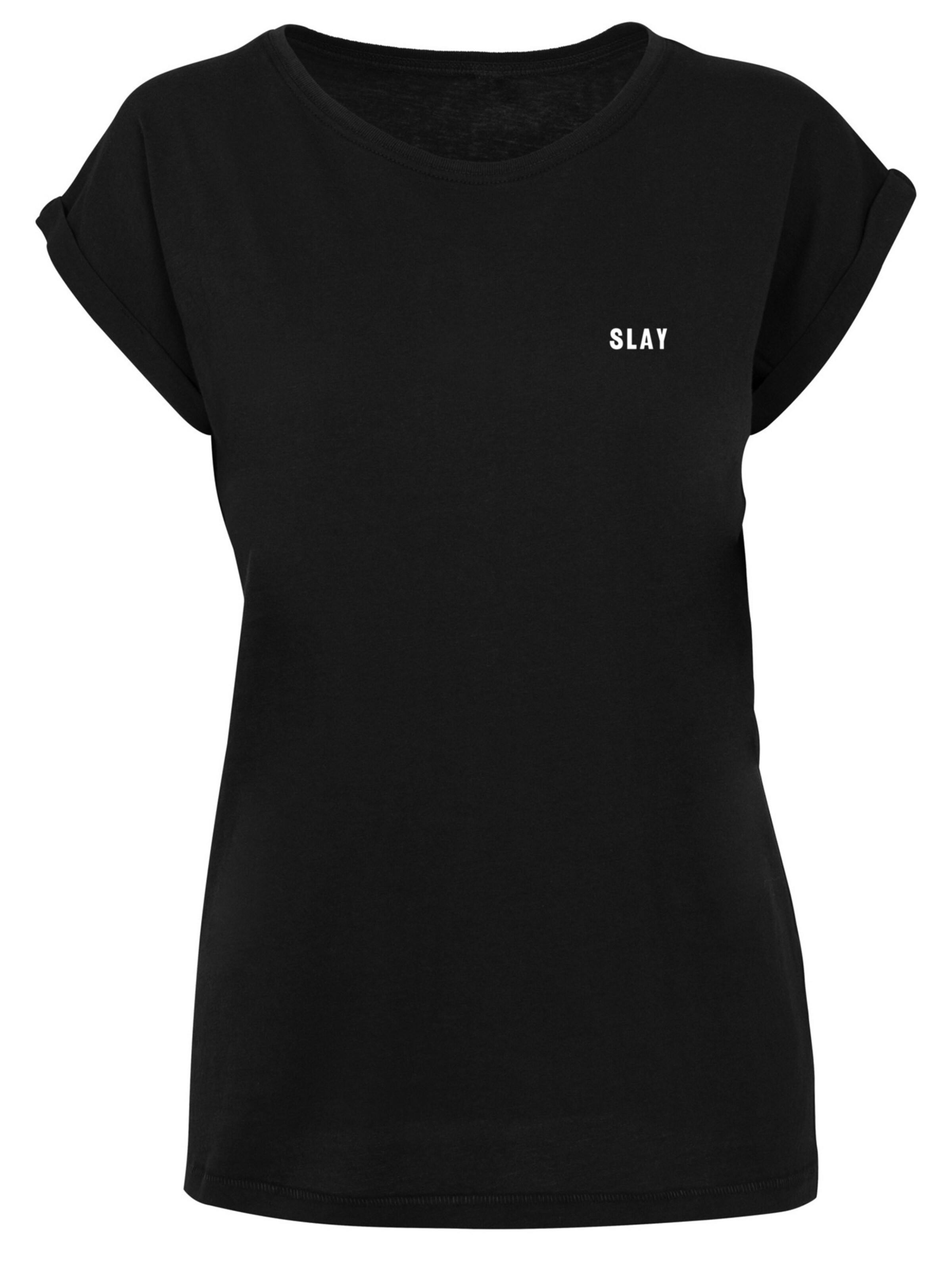 F4NT4STIC Shirt 'Slay' in de kleur Zwart / Wit, Productweergave