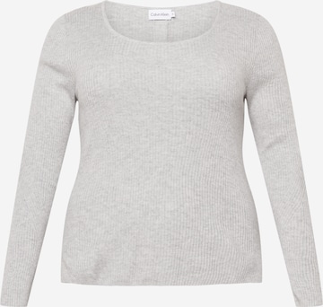 Calvin Klein Curve Пуловер в сиво: отпред