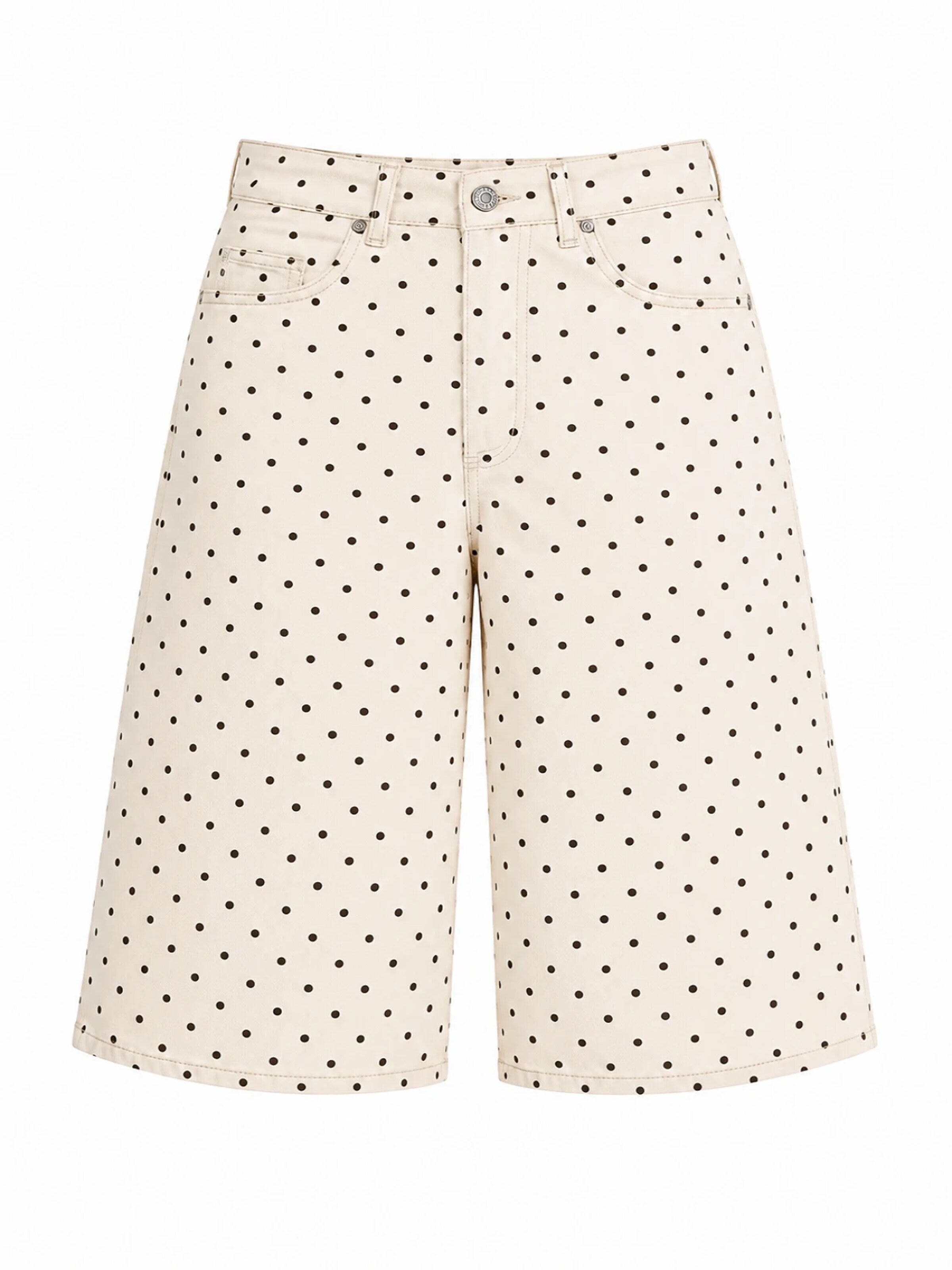 IT'S BASIC Jean 'POLKA BERMUDA SHORT' en 34/Courte en ivoire, Vue avec produit