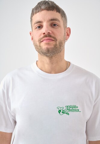 Cleptomanicx T-Shirt 'Partyservice' in Weiß
