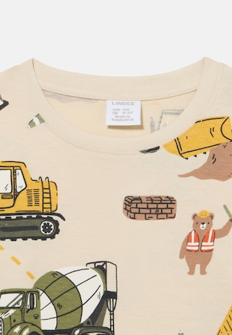 Lindex T-shirt 'Construction Vehicle' i beige