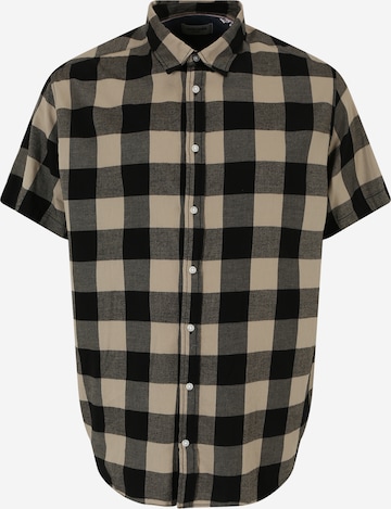 Jack & Jones Plus Regular fit Button Up Shirt 'GINGHAM' in Beige: front