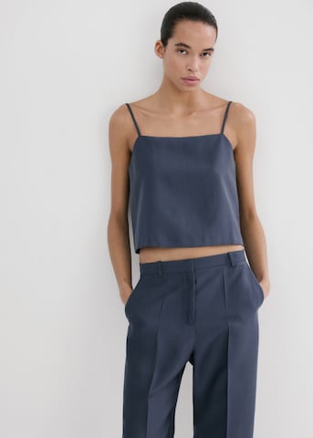 MANGO Wide Leg Hose 'Tempo' in Blau