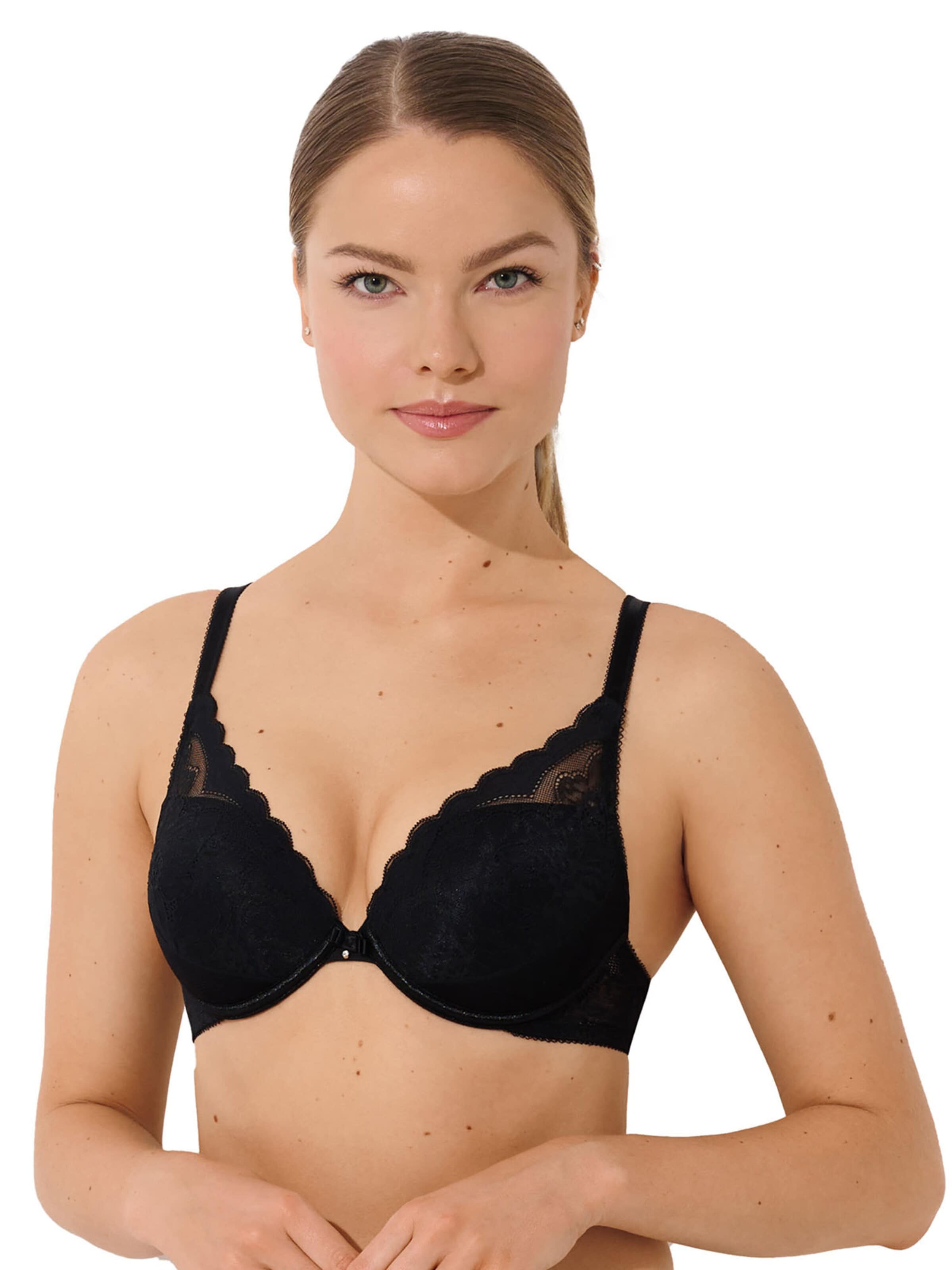 Lisca Push-up Bra 'Evelyn' in Black: front