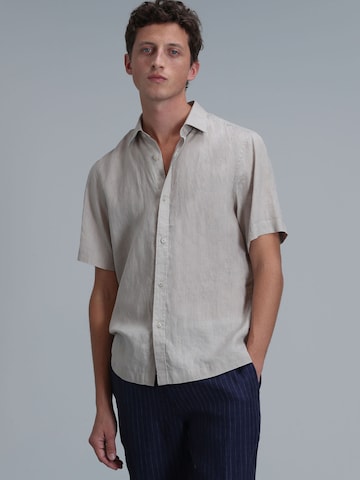 Fit confort Chemise 'Bert' Lufian en beige : devant