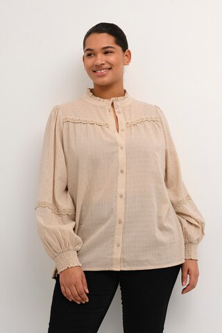 KAFFE CURVE Blouse 'Silla' in Beige: front