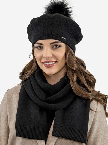 Vivisence Beanie '7035 Set' in Black: front