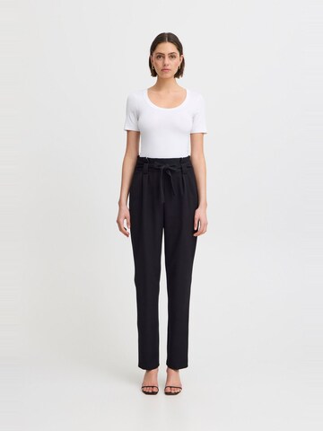 ICHI Regular Pleat-Front Pants 'Caisy' in Black