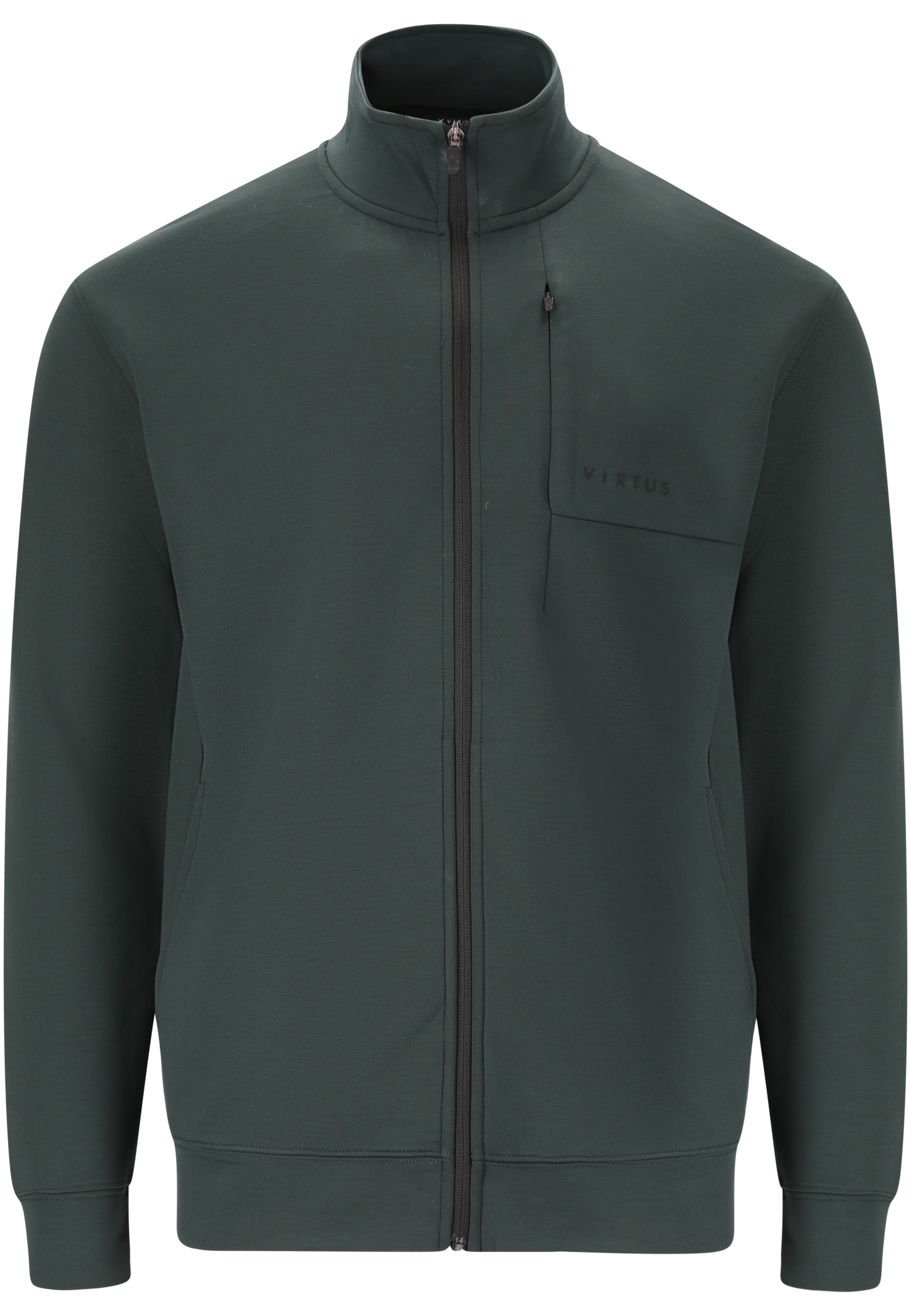 Virtus Sweatvest 'Taro' in Groen: voorkant