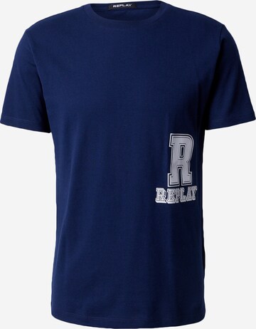 REPLAY - Camiseta en azul: frente