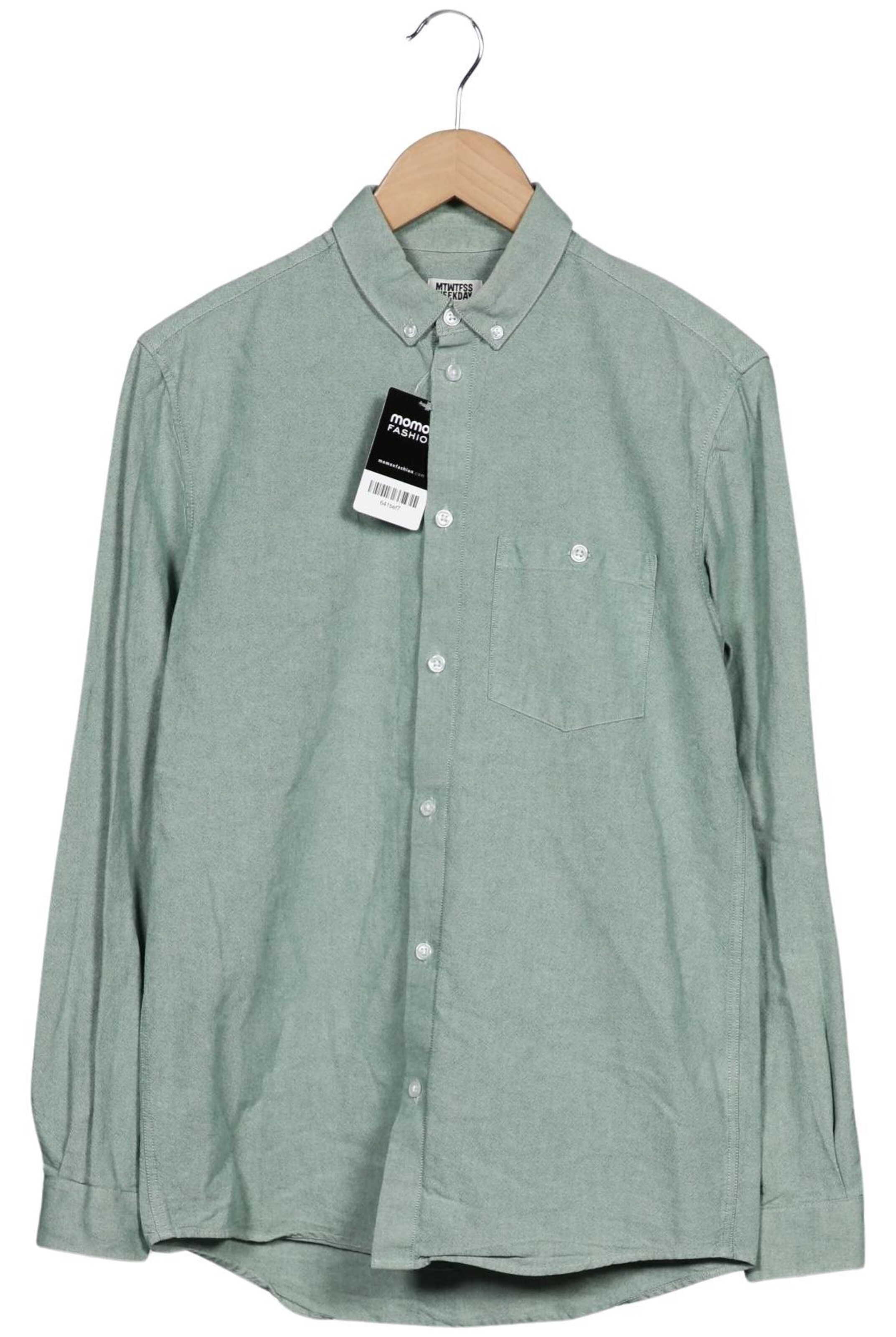 WEEKDAY Button Up Shirt in S in Green: front