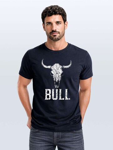 Neverless Shirt 'Bull' in Blue: front