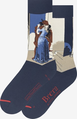 MuseARTa Socks 'Francesco Hayez - The Kiss' in Blue: front