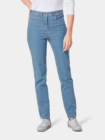 Coupe slim Jean Goldner en bleu : devant