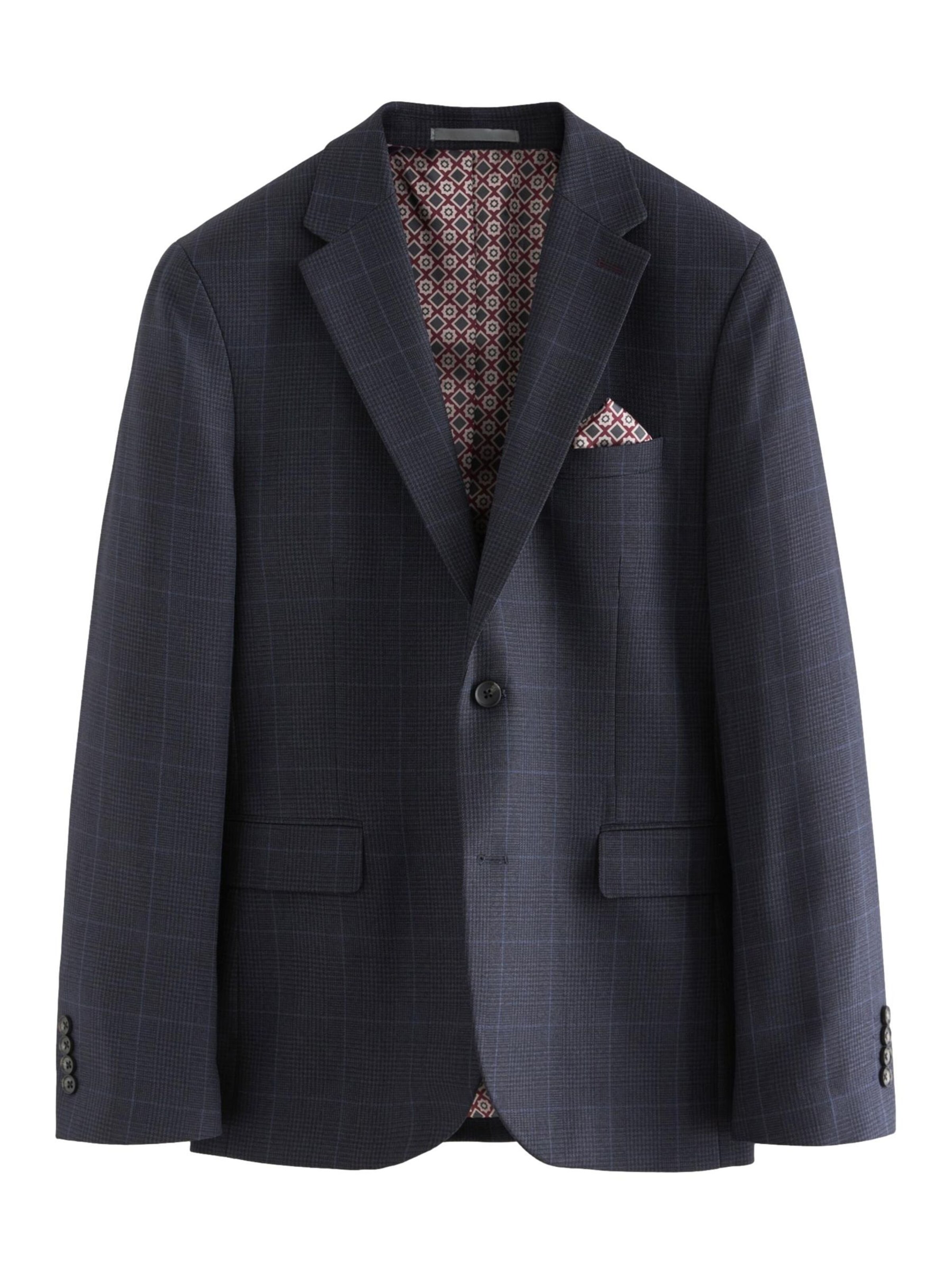 Next Slim Fit Business pikkutakki 'Prince-of-Wales' värissä sininen: etupuoli