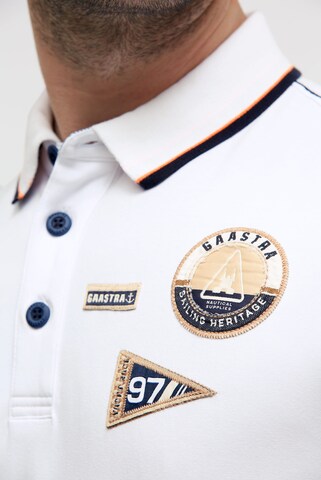 Gaastra Poloshirt Kurzarm mit Artwork und Canvas-Patches in Weiß
