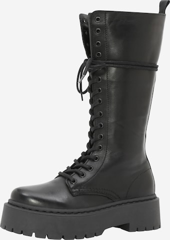 Bianco Lace-Up Boots 'Deb' in Black: front