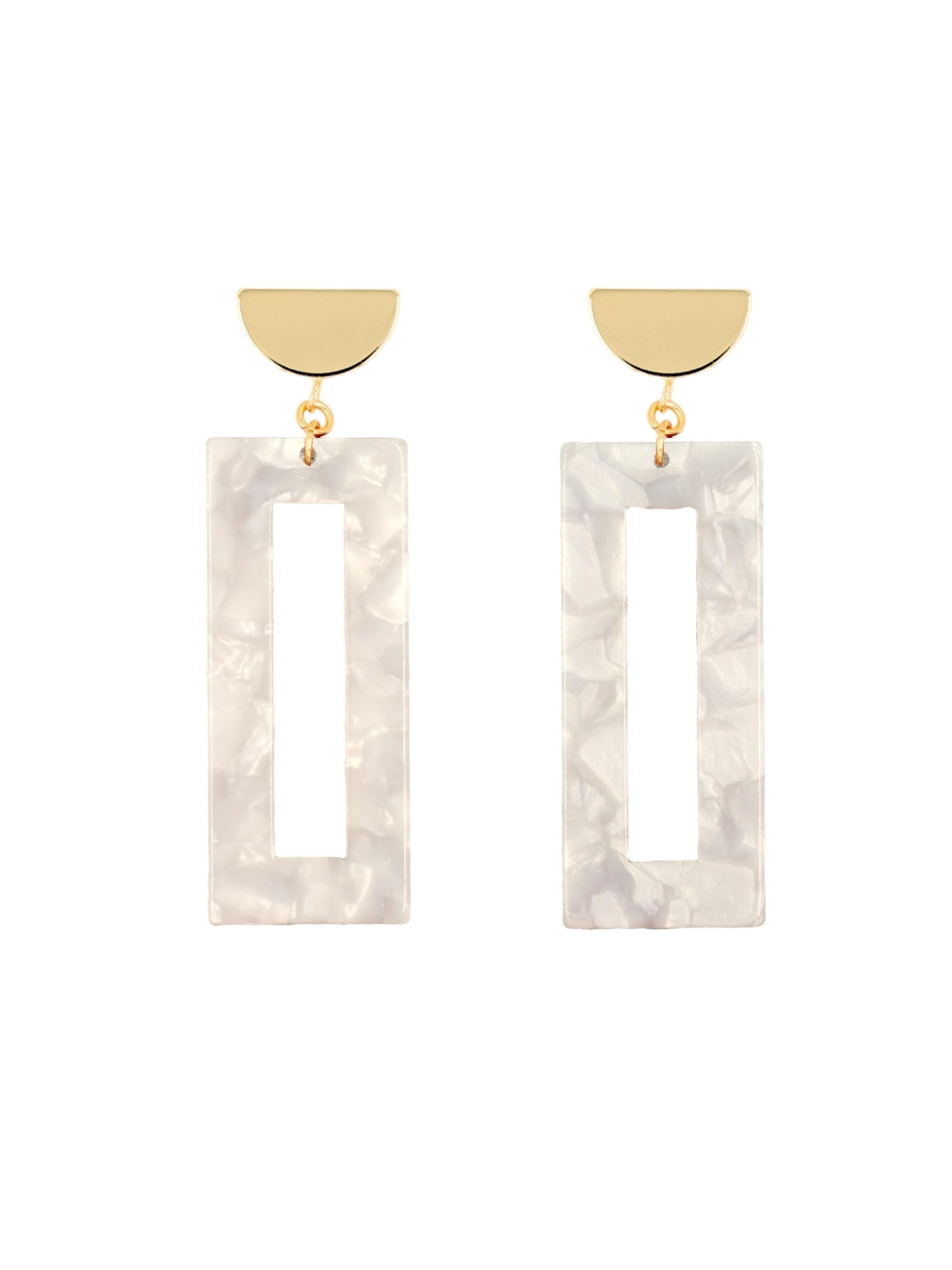 Fräulein Wunder Earrings 'Acetat Akane' in White: front