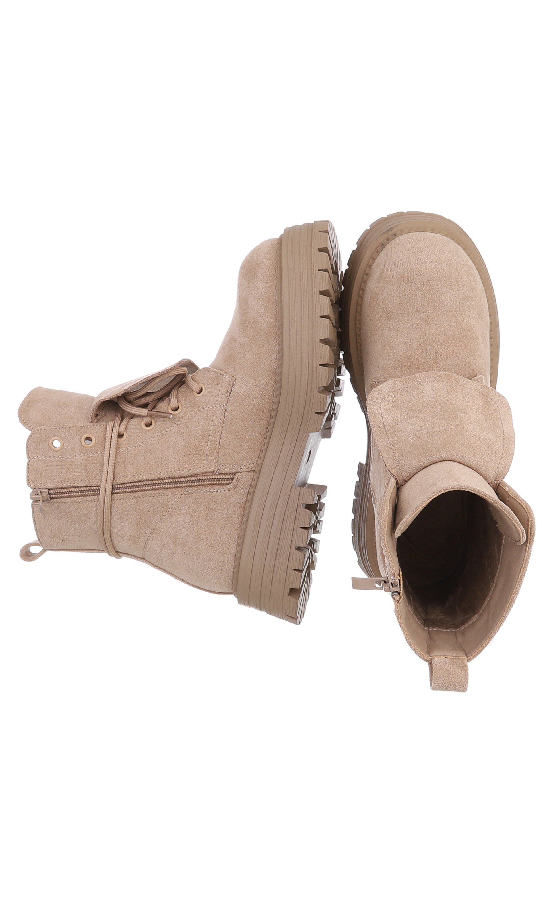 Ital-Design Schnürstiefelette in Beige