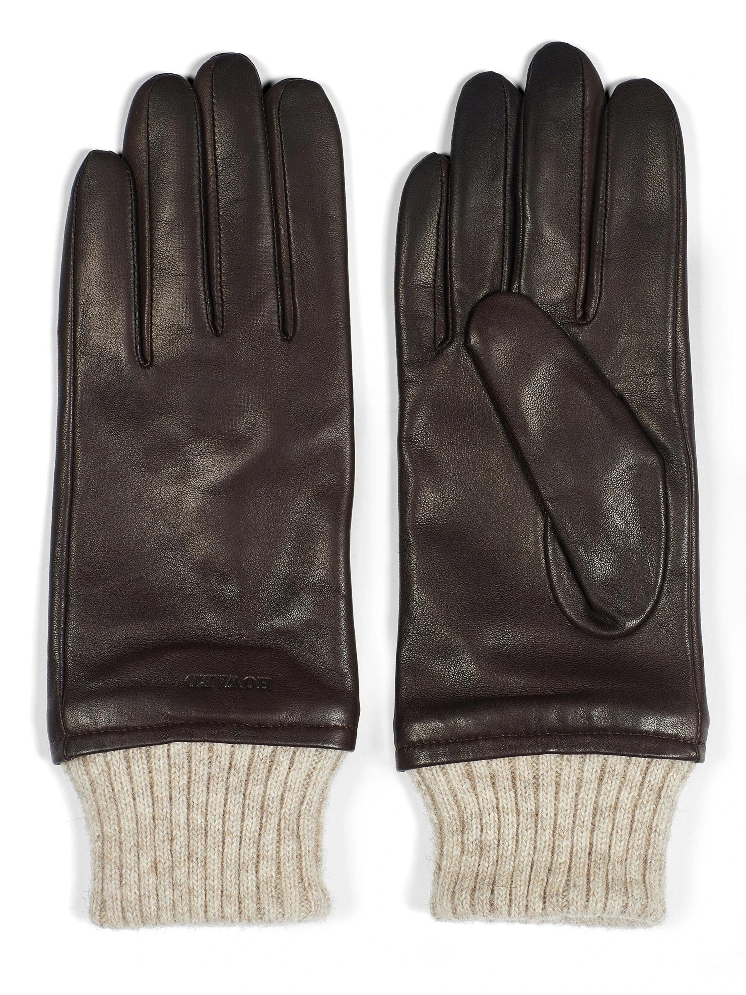 Howard London Full finger gloves 'Ella' in Brown: front