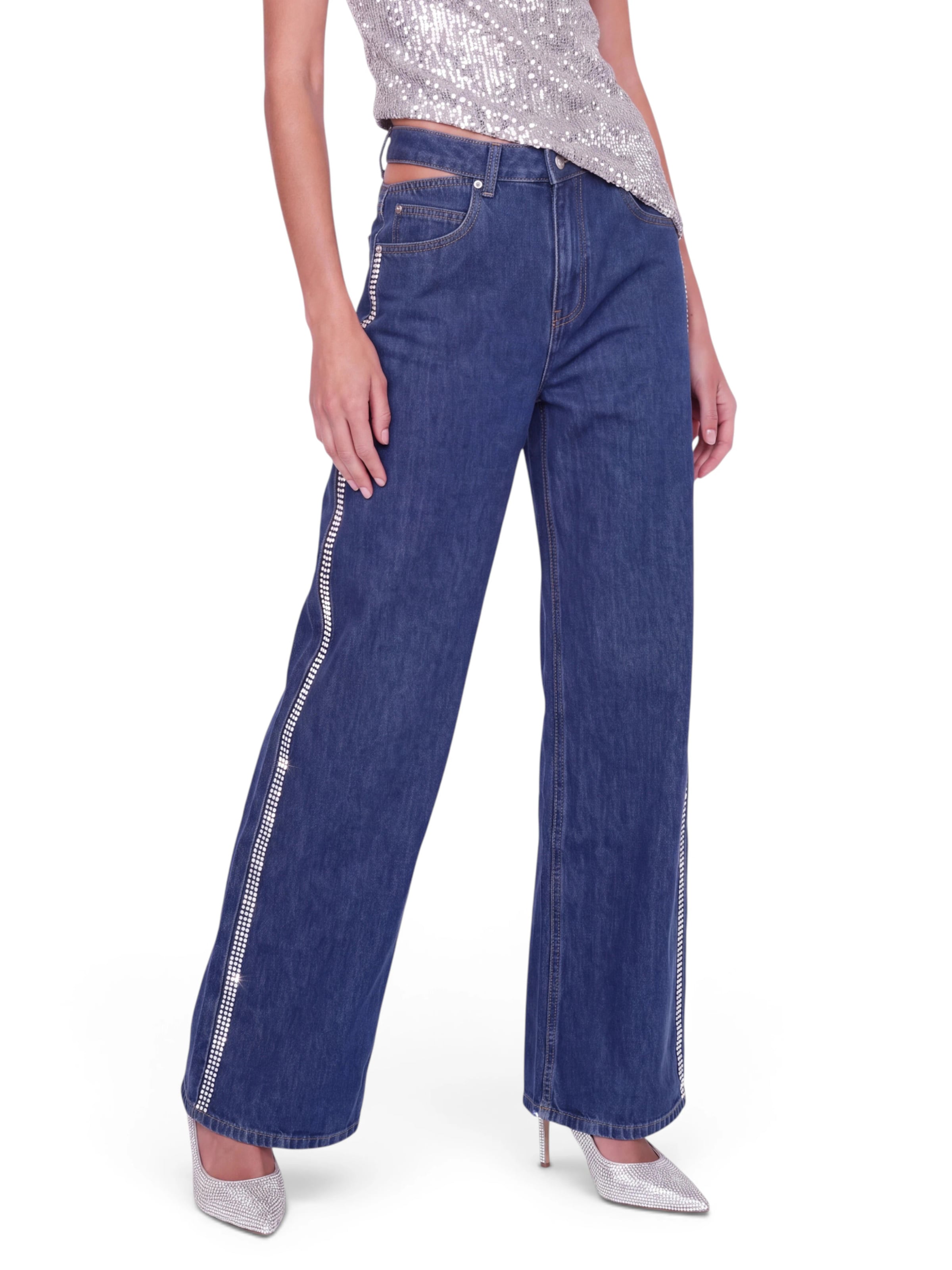 Wide leg Jeans di CHOLIDOU in blu: frontale
