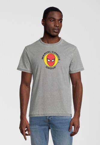 Recovered Shirt 'Marvel Spider-Man Circle' in Grijs: voorkant