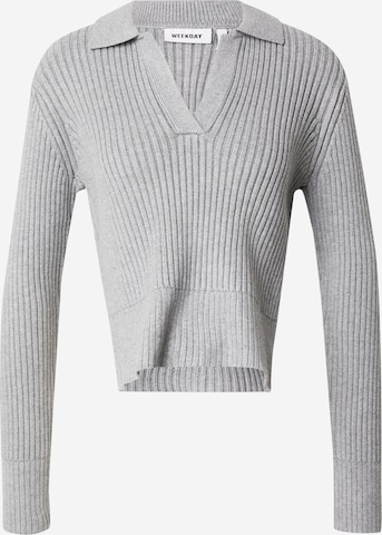 WEEKDAY Sweater 'Halima' in Grey: front