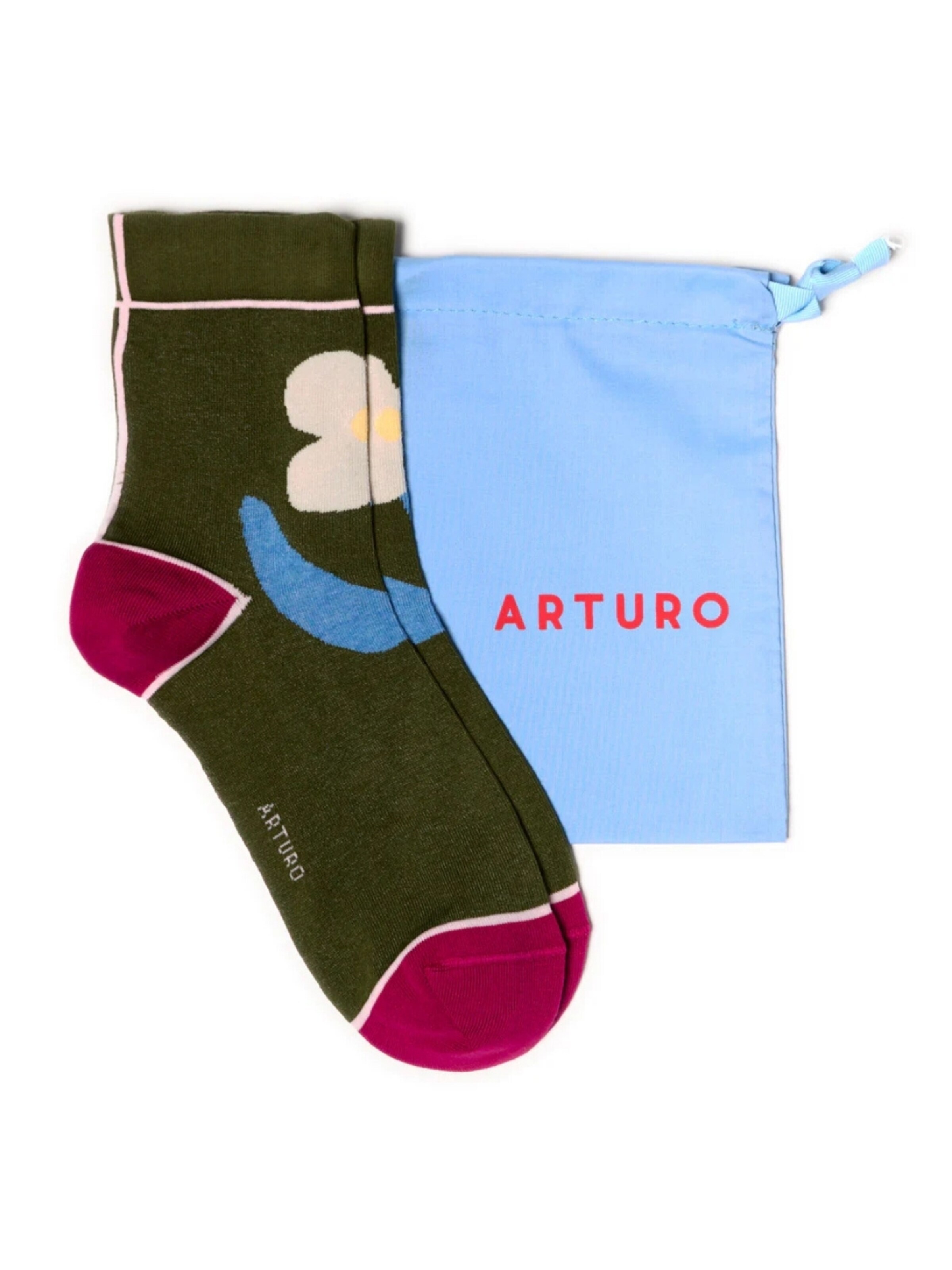Calzino di Arturo in verde: frontale