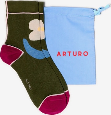 Calzino 'Arturo Fiorucci' di Arturo in verde: frontale