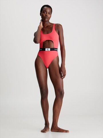 Calvin Klein Swimwear Bralette Swimsuit in Orange