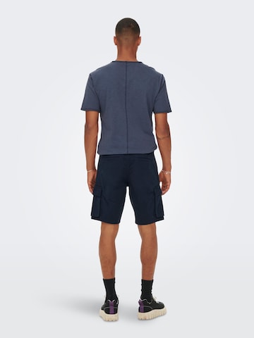 Regular Pantalon cargo 'Cam Stage' Only & Sons en bleu