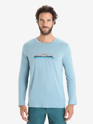 T-Shirt fonctionnel 'Tech Lite II Ski Fields' ICEBREAKER en bleu : devant