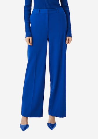 COMMA Wide leg Pantalon in Blauw: voorkant