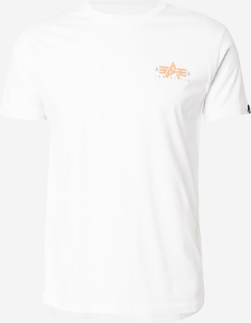 ALPHA INDUSTRIES Tričko - Biela: predná strana