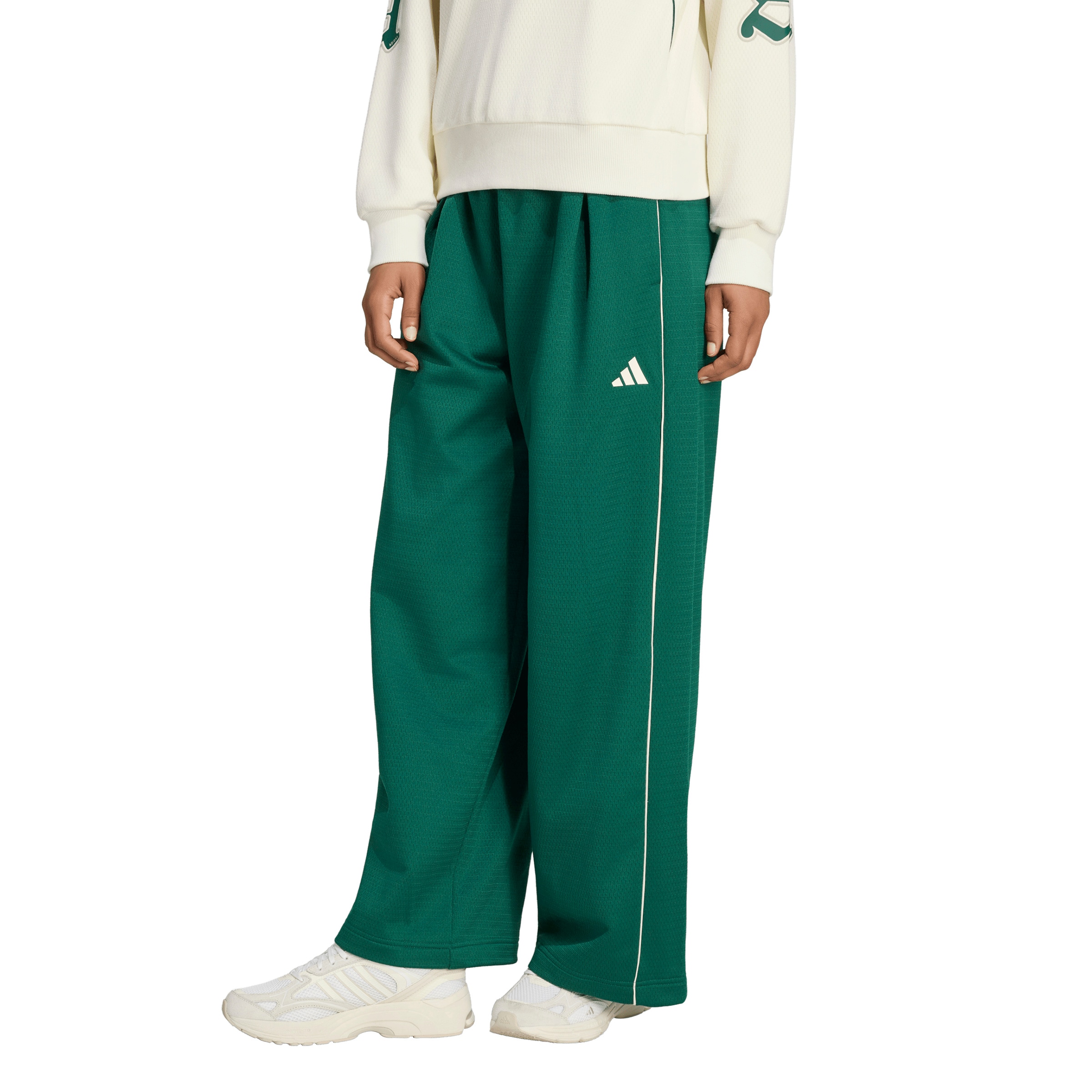 Wide leg Pantaloni sport de la ADIDAS SPORTSWEAR pe verde: față