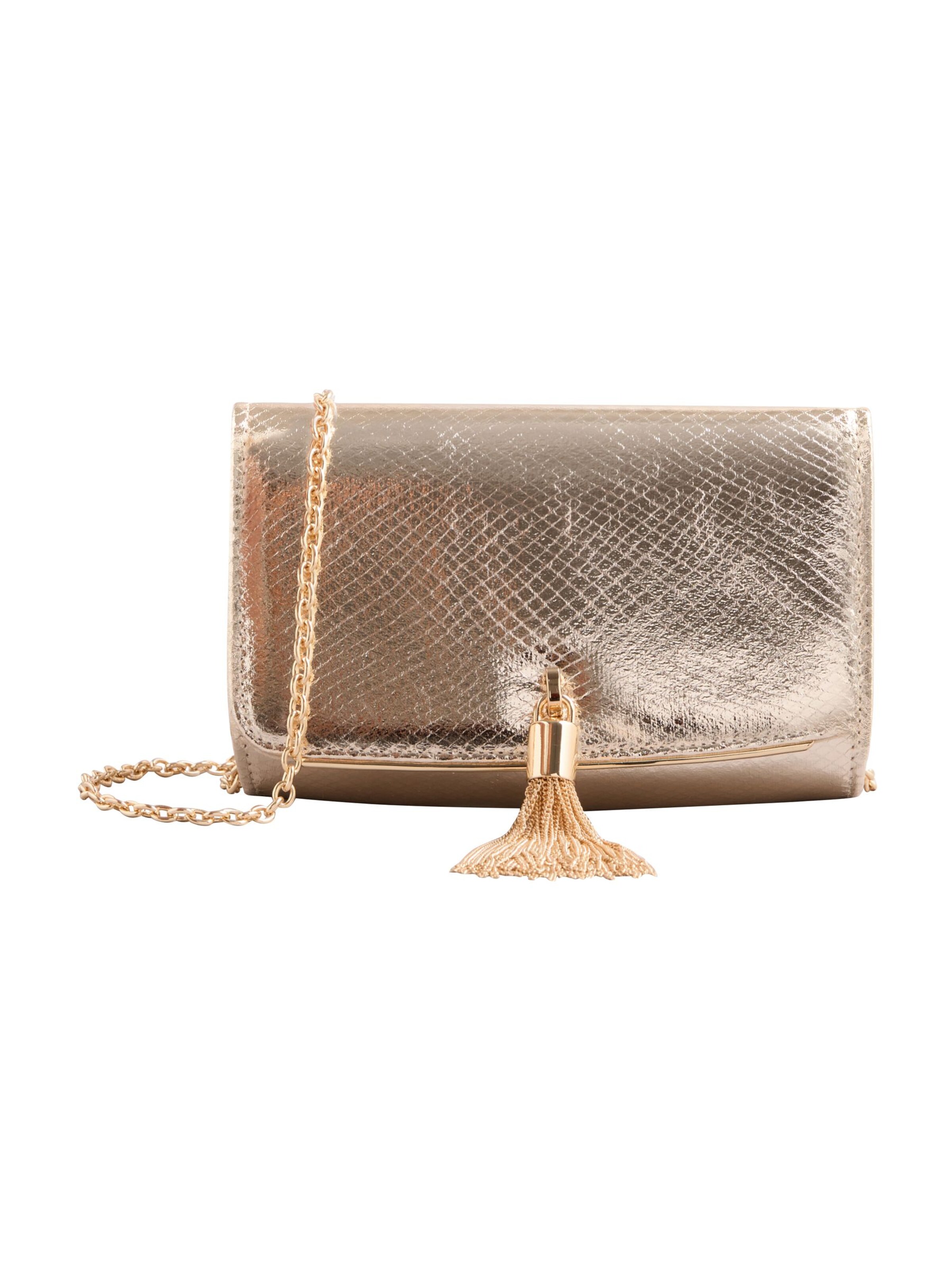love & roses Clutch in Gold: front