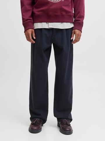 JACK & JONES Wide leg Veckad byxa 'JPSTBILL RHINE' i blå: framsida