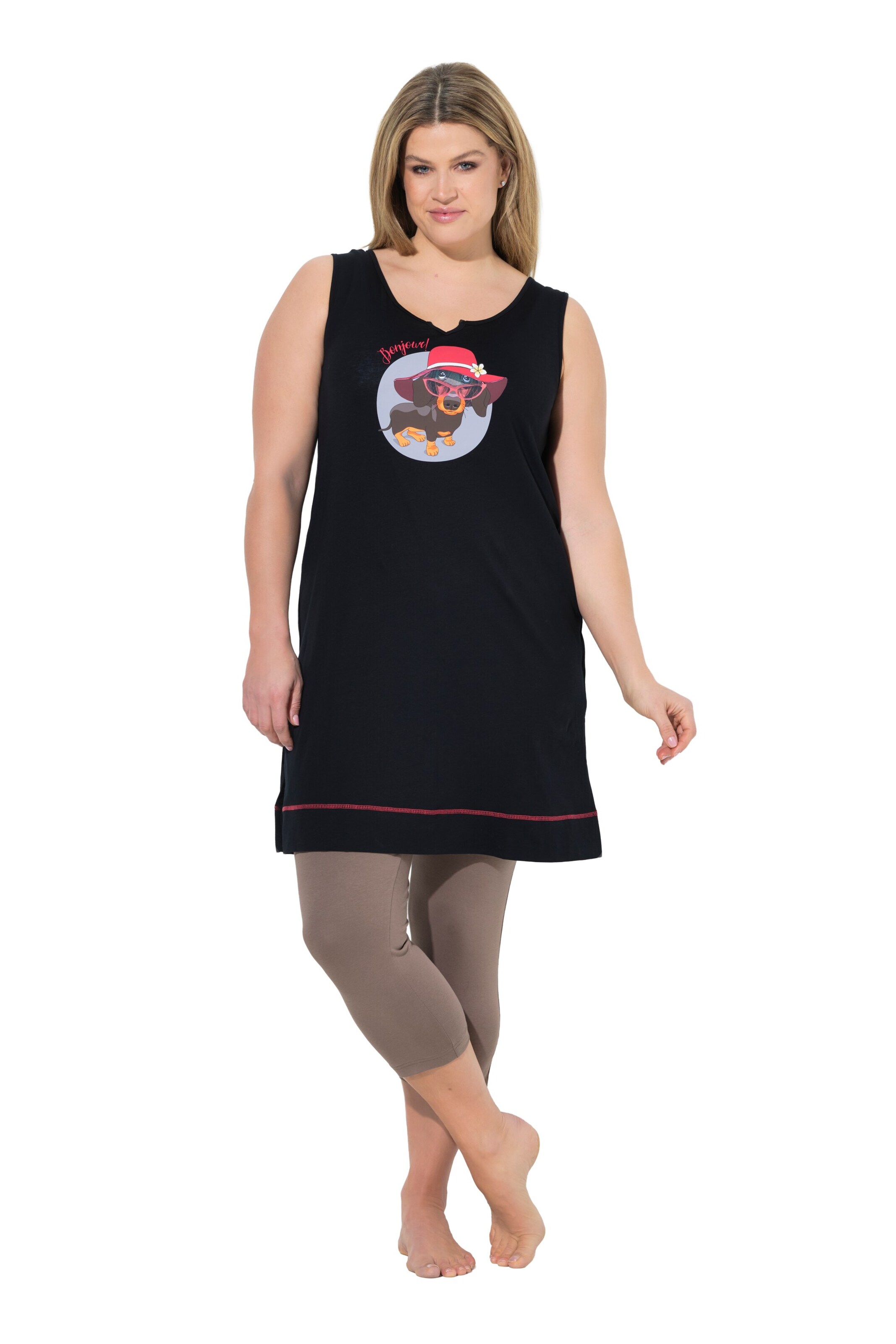Ulla Popken Nightgown in Black: front