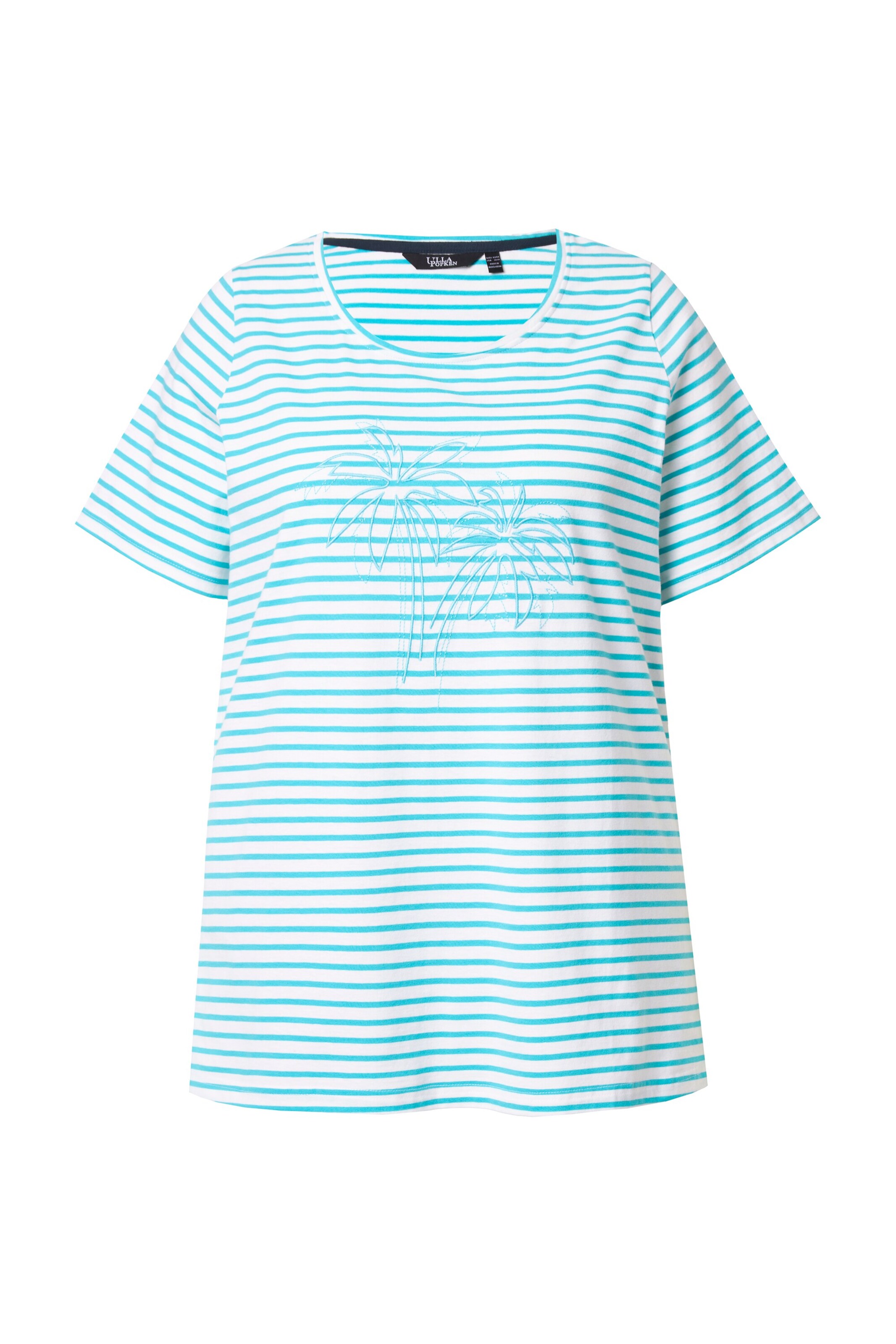 T-shirt Ulla Popken en bleu : devant