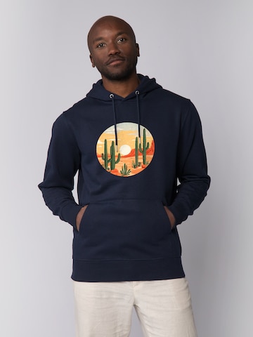 Watapparel Sweatshirt 'Sonnenuntergang in der Wüste' in Blauw: voorkant