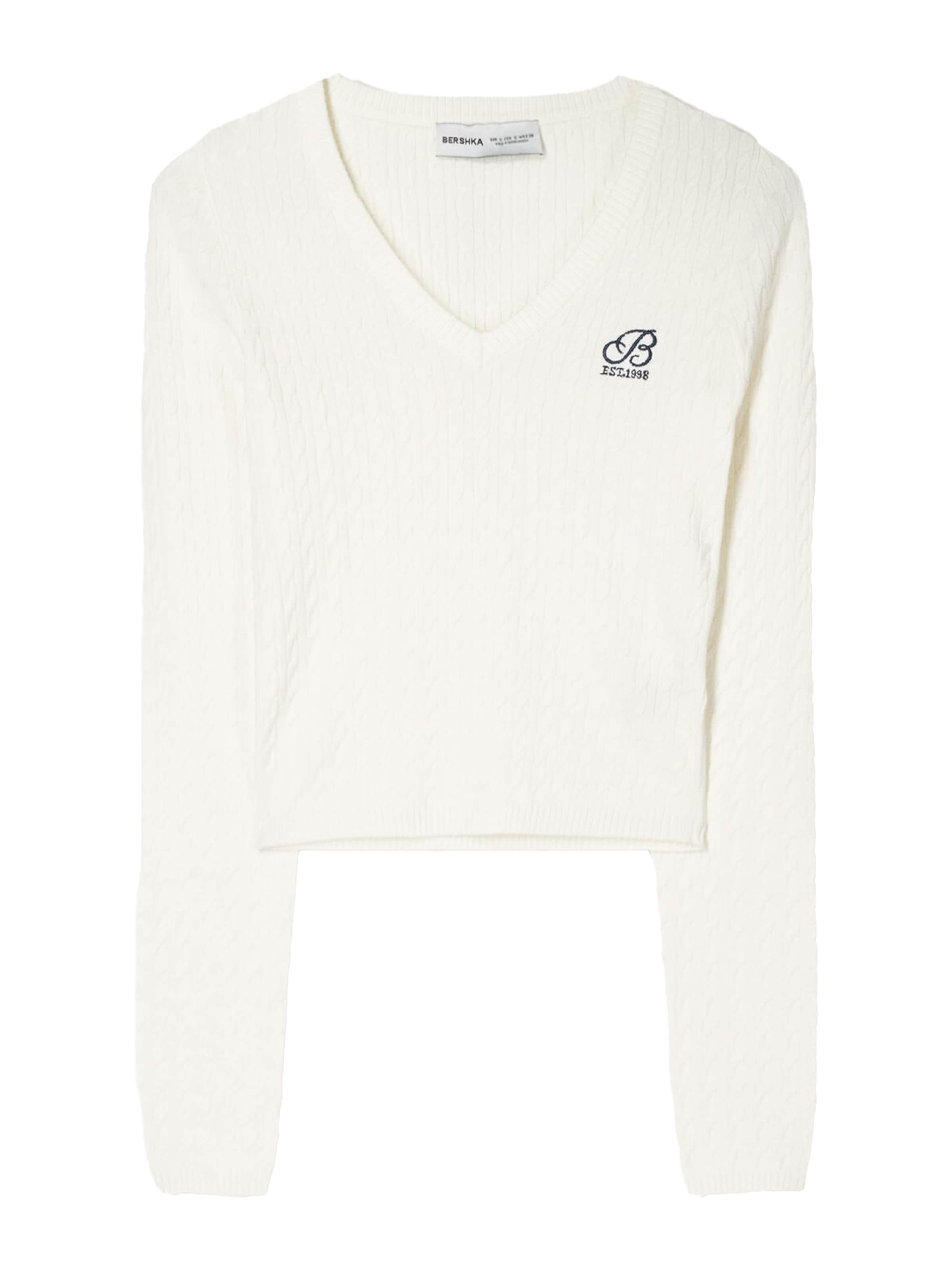 Pull-over Bershka en beige : devant