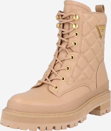 Bottines à lacets 'Badae' GUESS en beige : devant