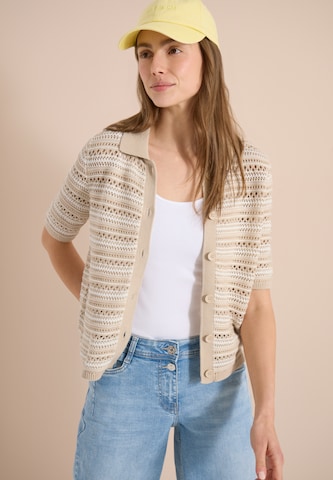 CECIL Knit Cardigan in Beige: front
