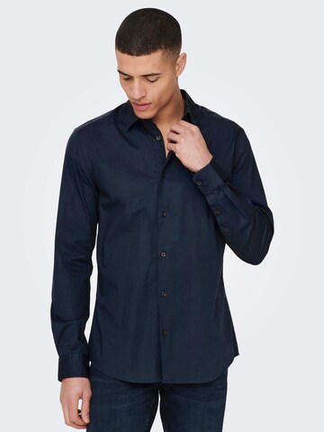 Only & Sons - Slim Fit Camisa 'Andy' em azul