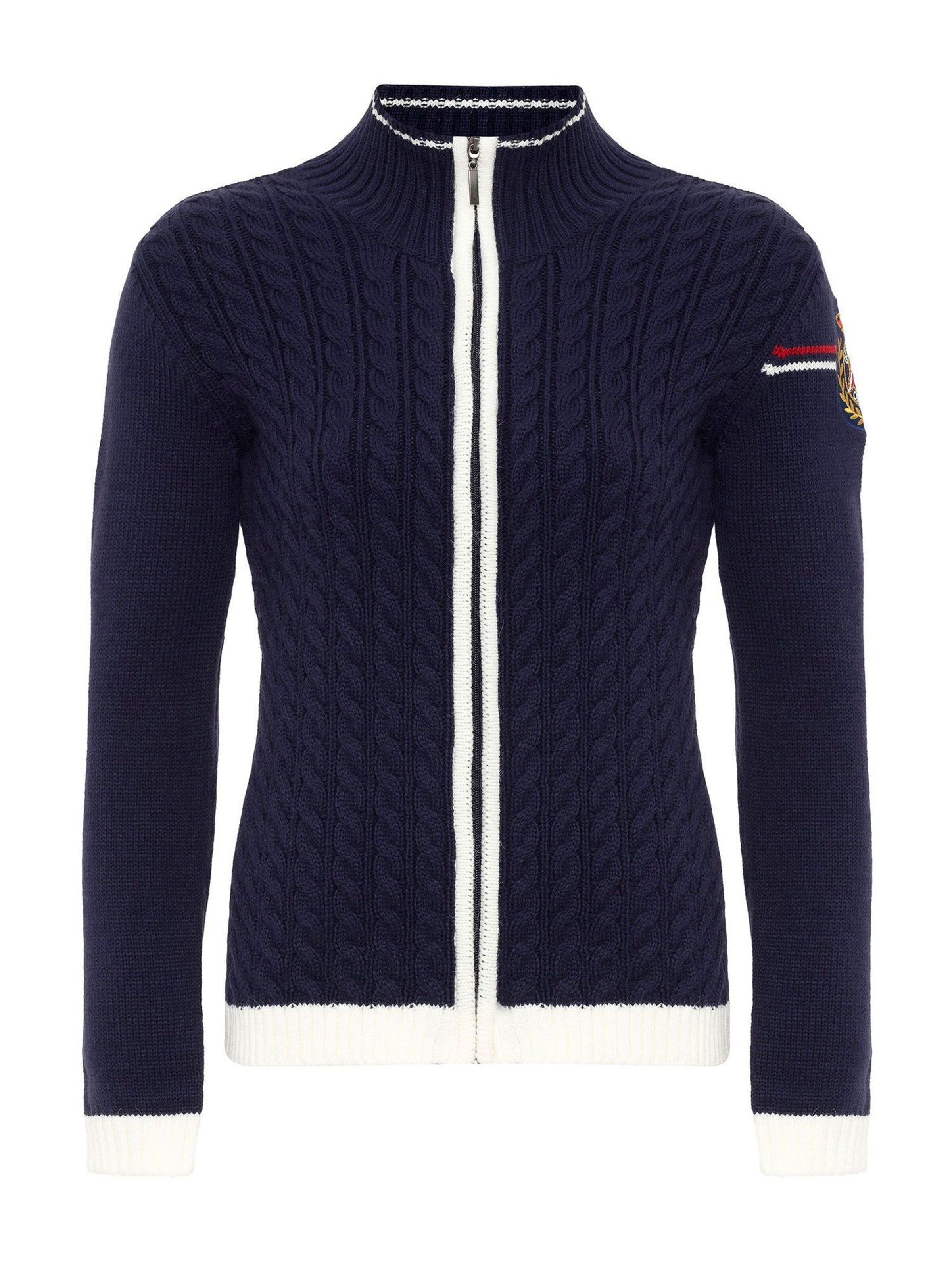 Jacey Quinn Knit cardigan in Blue: front