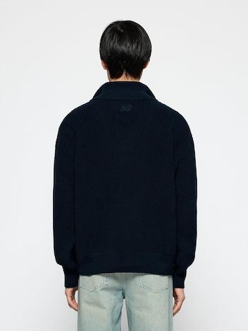 Burocs Sweater 'Knit Half-Zip' in Blue