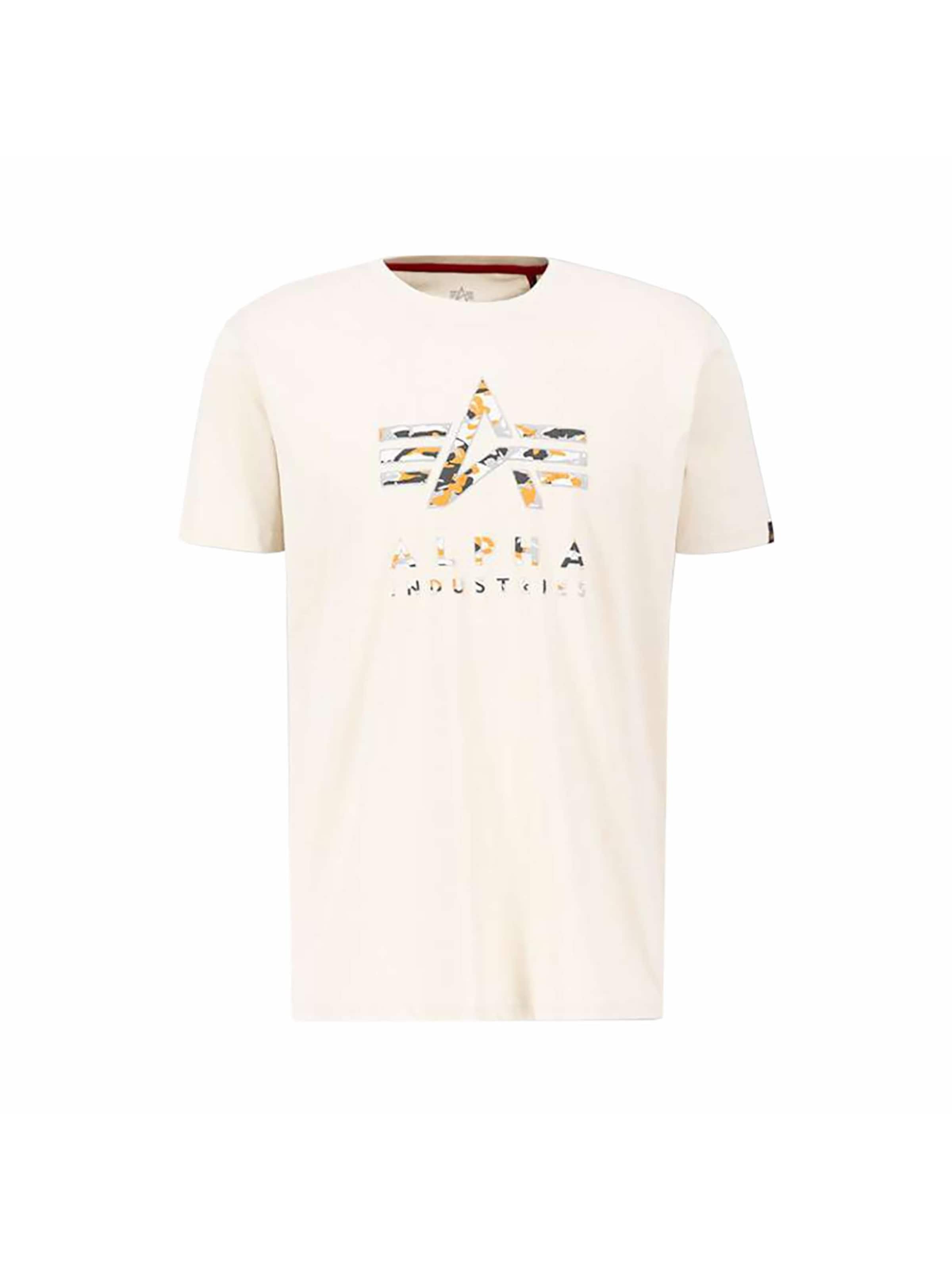 ALPHA INDUSTRIES Tričko 'Camo PP T' – bílá: přední strana